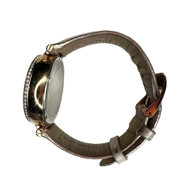 Michael Kors MK Watch Rose Gold Rhinestone CZ Chronograph Leather New Battery - Picture 12 of 12